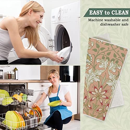 Whaline Vintage Floral Swedish Kitchen Dishcloth Dish Towel, 6 Pcs - Image 5