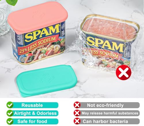 Silicone Can Lids for SPAM Canned Meat 12 oz, LFGB Platinum Silicone Can Covers for Food Storage, Freezer Dishwasher Safe, Set of 2 - Image 6