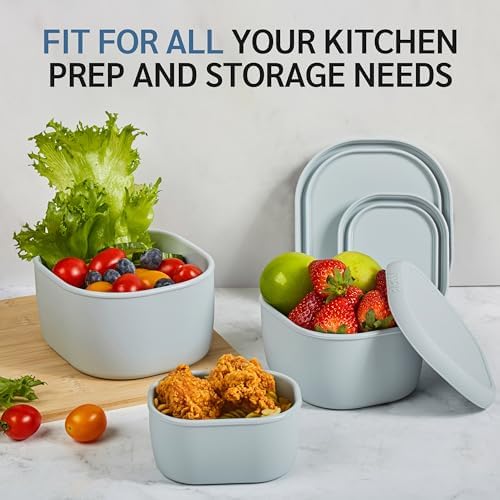 ISSEVE 12Pcs/Set Nesting Silicone Food Storage Containers with Lids - Image 4