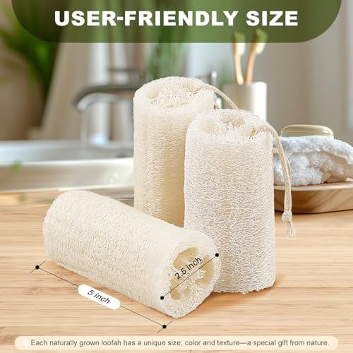 3 Pack Natural Loofah Sponge Exfoliating Body Scrubber 5 Inch - Image 4