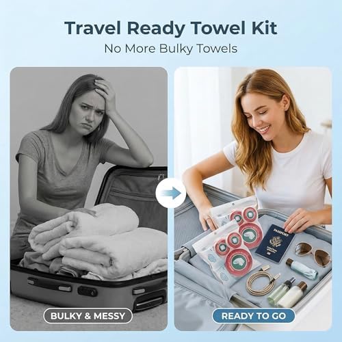 28-Pack Compressed Travel Towel Set, 4 Travel Kits, 3 Sizes - Image 4