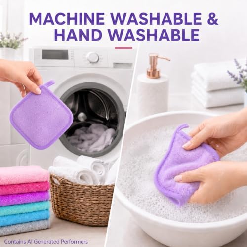 Sukh Makeup Remover Cloth - 7PCS Reusable Makeup Remover Pads, Microfiber - Image 4