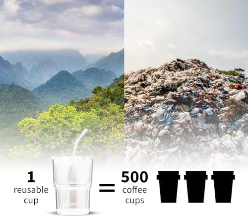 BLUEPOLAR 13oz/400ml Glass Water Tumbler with Straw and Lid Sealed Carry on Thick Wall Iced Coffee Cup for Water, Iced Tea, Fruit Juice (White with Protective Sleeve) - Image 5