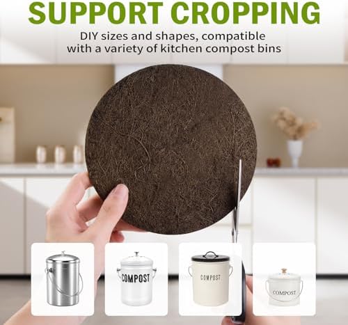 ENLOY 7.25Inch Biodegradable Natural Filter for Kitchen Compost Bin 12 Pack - Image 3