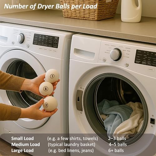 Wool Dryer Balls Laundry, XXL(3.1") 6 Pack, Premium Fabric Softener Ball, Reusable, Anti Static, Chemical Free Natural Wool Balls for Dryer, Laundry Dryer Balls – 100% New Zealand Wool - Image 5