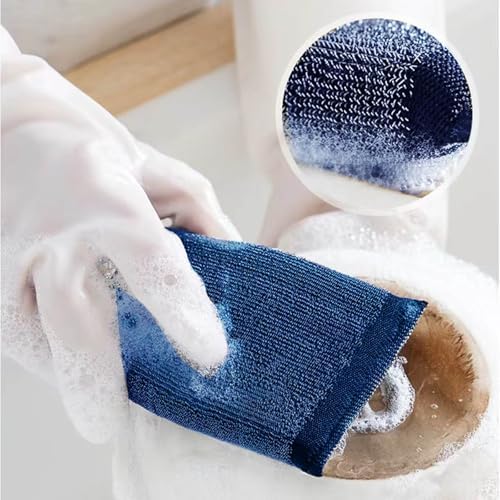 Steel Wool Scrubber Kitchen Sponges - 6 Pack Kitchen Dish Sponges Scrubbers, Non-Scratch Microfiber sponges for Cleaning, Pots and Pans Scrub Sponge - Image 5