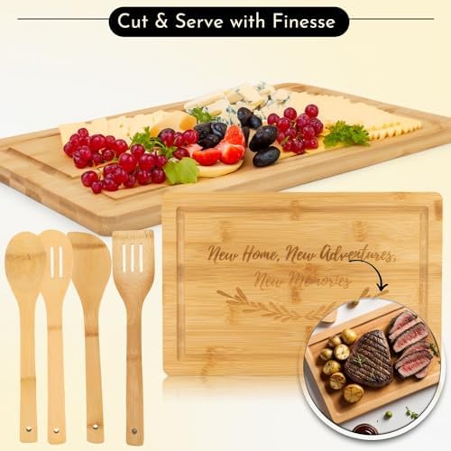 Happy Banana House Warming Gifts New Home – Home Essentials for New Home Gift Set Includes Scented Candle, Bamboo Cutting Board, Soap Set, Towels, Salt and Pepper Shaker – Luxury New House Must Haves - Image 3