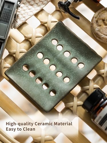 Ceramic Soap Dish for Shower, Bar Soap Holder with Self Draining - Image 5