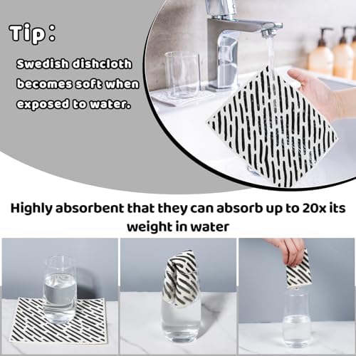 6 Pack Swedish Dishcloths for Kitchen,Swedish Rags Dish Towels with Clips - Image 3
