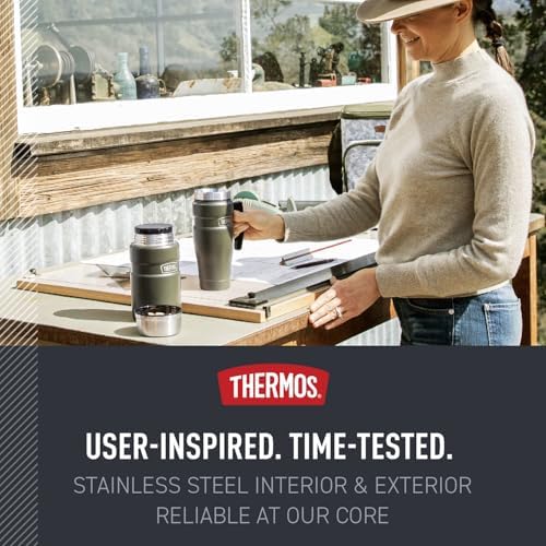 THERMOS Stainless King Travel Mug with Handle, 16oz, Army Green - Image 5