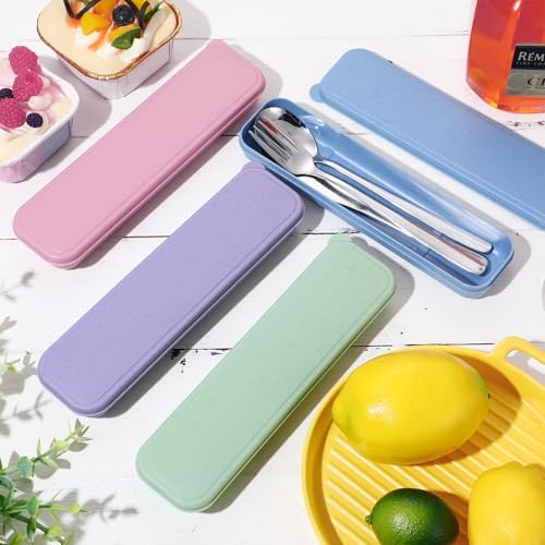 Yinkin 1 Pack Travel Silverware Set with Case for Lunch,Purple - Image 5