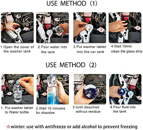 DOKIKO 50 Pcs Car Windshield Washer Fluid concentrate Tablets,Windshield Wiper Fluid,1 Pack Makes 52.5 Gallons,1 Piece Makes 1.05 Gallons(Winter: Use With De-icer or Methanol) - Image 6