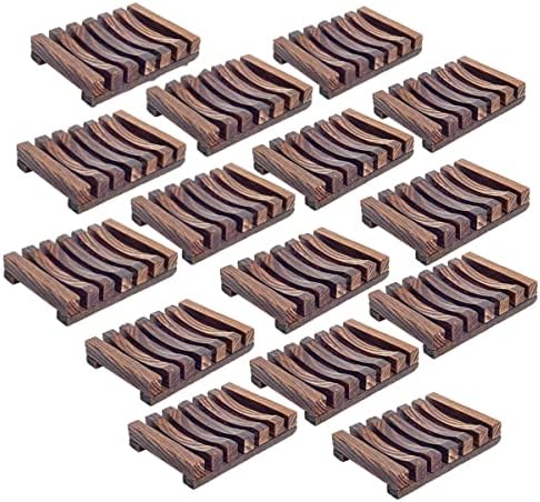 15 Pieces Wooden Soap Dish, Bathroom Wooden Soap Case, Hand Craft Bathtub Shower Dish Accessories by YANZHAN