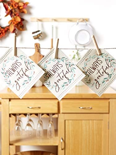 DII Swedish Dishcloths for Kitchen & Cleaning, Reusable, Machine Washable & Dishwasher Safe, Biodegradable, 7.75 x 6.75, Always Grateful, 3 Piece - Image 3