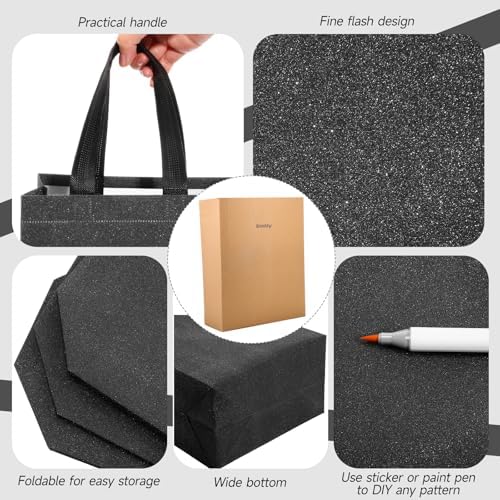 Eccliy 80 Pcs Reusable Gift Bags, Medium, Dark Grey - Image 4