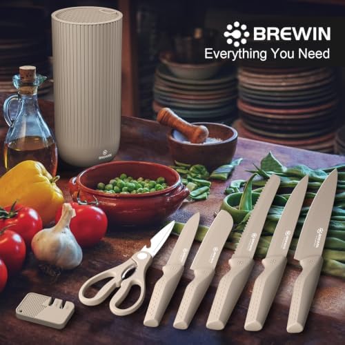 Knife Set, Brewin Kitchen Knife Set, Knives Set for Kitchen, Universal Knife Block, Utility Knife Block Set, New Home Essentials, Apartment Essentials, Camping essentials, RV Essentials - Image 2