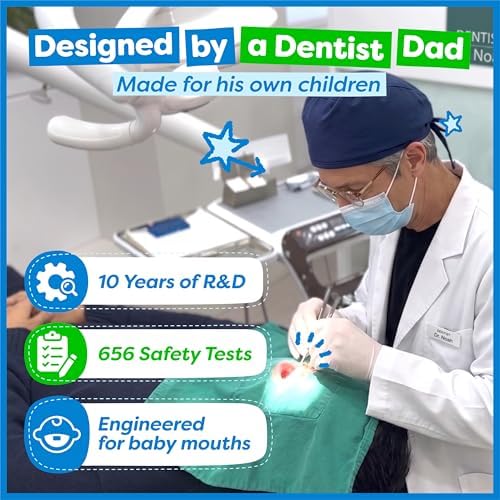 Dr. Noah Microplastic-Free Bamboo Baby Toothbrush, Dentist Designed, 4 Pack - Image 6