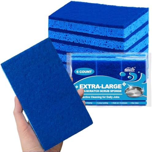 HOMEXCEL Extra Large Sponges Kitchen 6PK, Non-Scratch Sponge for Cleaning by HOMEXCEL