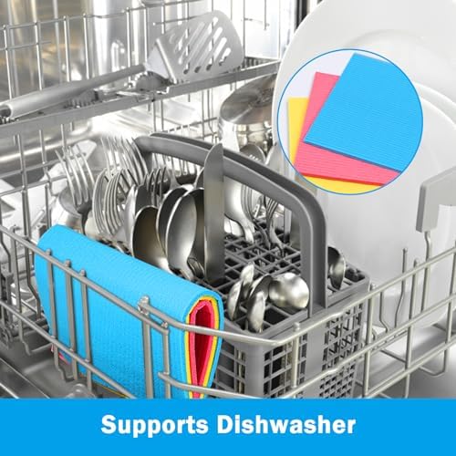 HOMEXCEL 10PK Swedish Dishcloths for Kitchen, Absorbent Dish Cloths, 7x6in - Image 6