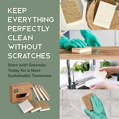 GREENZLA 6 Pack Kitchen Sponges | Non-Scratch Hemp & Sisal - Image 6