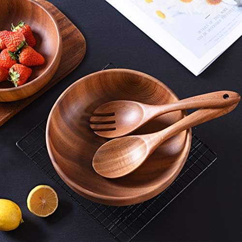 Wooden Kitchen Utensils Set,GUDAMAYE 6 PCE Wooden Spoons for Cooking,Wooden Cooking Utensils,Natural Teak Wooden Spoons For Non-stick Pan - Image 5