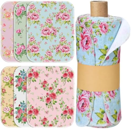 36 Pack Reusable Kitchen Cloths Cotton Towels, Countryside Flowers by Noveread