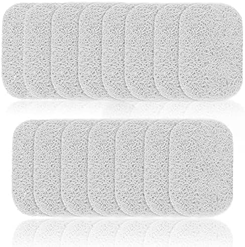15 Piece Soap Savers Pads - White BPA Free Holder for Bar Soap, Non-Slip Self Draining Dish, Lift for Shower, Kitchen, Bathroom - Tray Bulk Accessories by YANZHAN