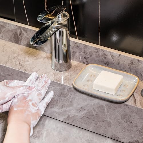 Miamolo Bar Soap Holder for Shower, Soap Dish Raised Design Save Soap Loss - Image 5