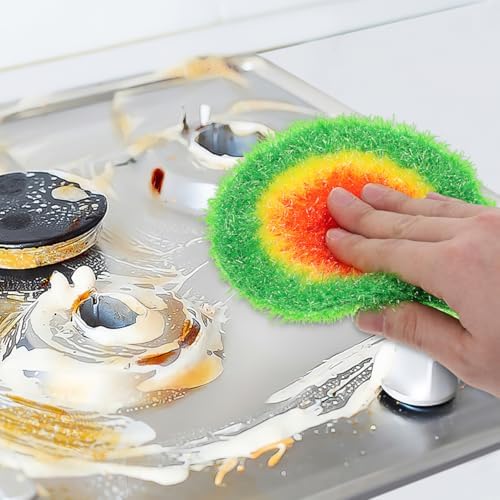 HEALLILY Dish Scrubber Sponge 5 Pack Non Scratch Knitted Household Cleaning Sponges for Kitchen Washing, Reusable Crochet Handmade Oil Resistant (Assorted Colors) - Image 3