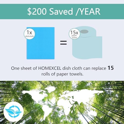 HOMEXCEL 20PK Swedish Dishcloths for Kitchen, Absorbent Dish Cloths, 7x6in - Image 5