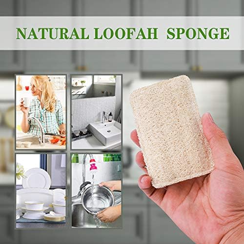 Loofah Dish Sponges Kitchen,Organic Natural Sponges for Dishes,Non Scratch Eco Friendly Biodegradable for Cleaning,6PCS - Image 5