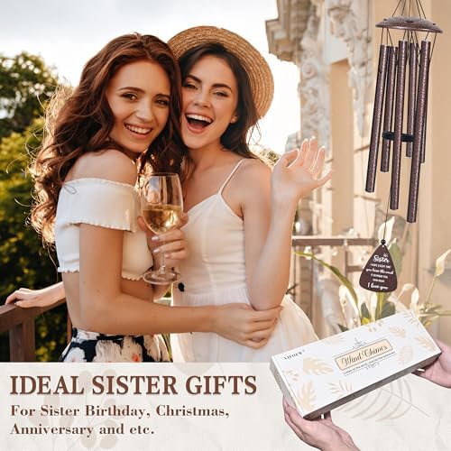Sister Gifts, 32" Bronze Wind Chimes, Sister's Birthday Gifts from Sisters - Image 2