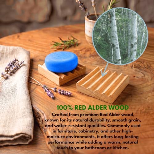 Wooden Shampoo Bar Holder Dish, Soap Saver Tray with Drainage (2 Pack) - Image 5