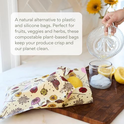 Bee's Wrap Beeswax Produce Bags, 2 Pack - Meadow Magic - Image 5