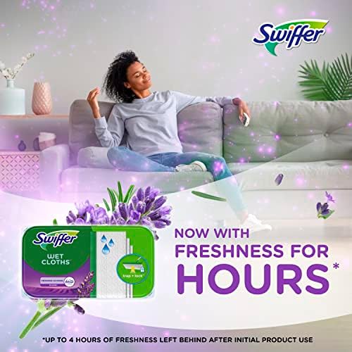 Swiffer Sweeper Wet Mopping Cloths with Febreze Freshness, Lavender Vanilla & Comfort, 24 Count (Pack of 2) - Image 5