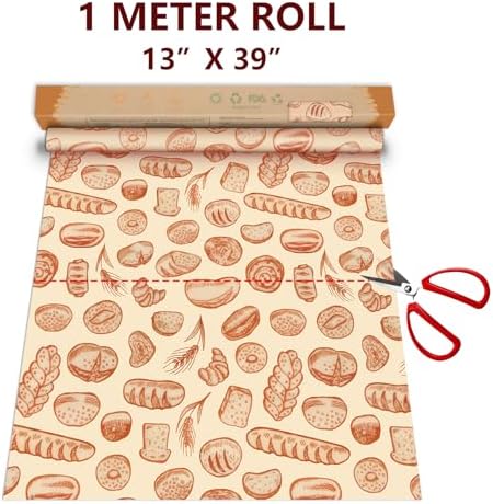 Beeswax Wraps for Food Roll(13x39inch), Organic Beeswax Wrap Beeswax Food Wraps Reusable Food Wrap Sustainable Beeswax Paper Beeswax Sandwich Wrap Beeswax Storage Cloth (Bread) - Image 5