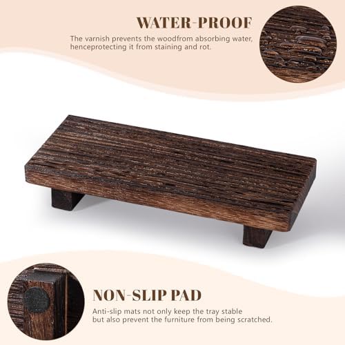 Bathroom Tray Farmhouse Decor Kitchen Soap Holder, 8.7" * 3.6" Dark Brown - Image 7