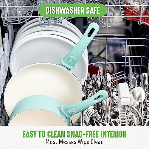 GreenLife Soft Grip 23 Piece Kitchen Cookware Pots and Frying Saucepans Set, Healthy Ceramic Nonstick PFAS and PFOA-Free, Dishwasher and Oven Safe, Even Heating, Easy Clean, Warp Control, Turquoise - Image 6
