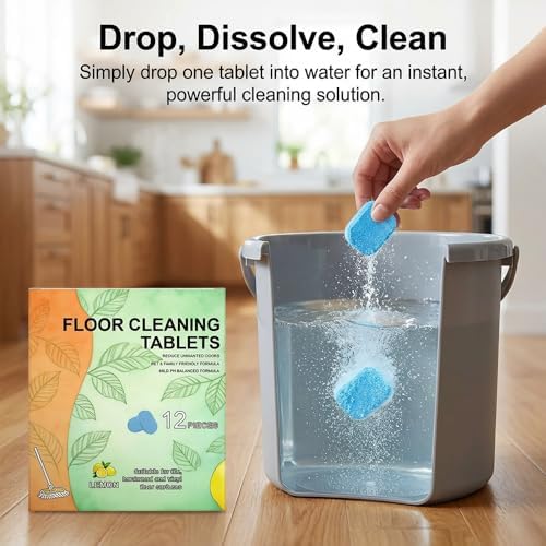 12pcs Floor Cleaning Solution Tablet, 2026 New Deep Cleans for Multiple Hard Floors, Tile and Vinyl Floors, Fresh Lemon Scent, Compatible with Robot Mops & Wet/Dry Vacuums (1) - Image 3