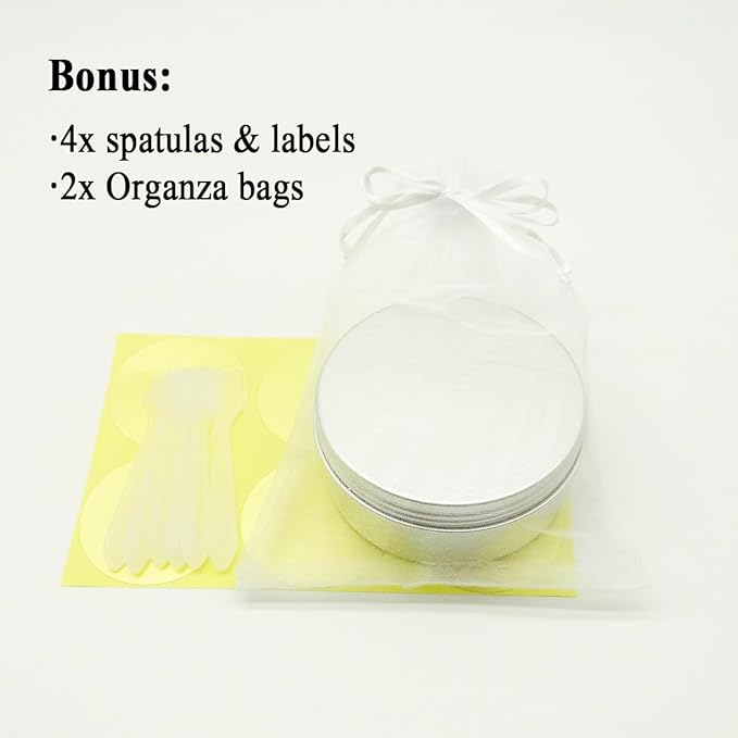 4pcs 200ml Round Lip Balm Tin Cans, 7 oz Aluminum Cosmetic Sample Container with Screw Lid, 200g Silver Metal Empty Storage Travel Jars for Salves, Lip Balms, Face Cream, Candle, Tea, Paint