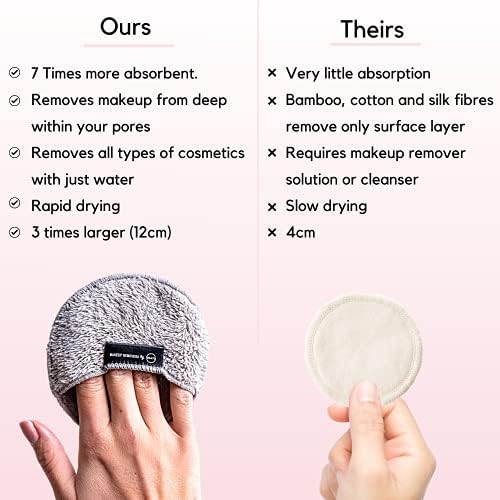 Ogato Reusable Makeup Remover Pads, Microfiber Cleansing Cloths, 5-Pack - Image 4