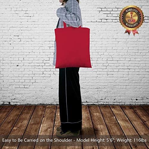 TOPDesign 24-Pack Economical 16"x15" Red Cotton Tote Bag, Lightweight Medium Reusable Grocery Shopping Cloth Bags, Suitable for DIY, Advertising, Promotion, Gift, Activity - Image 2