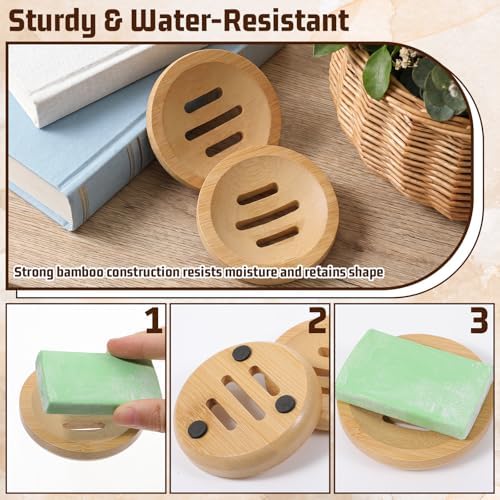 Ymapinc 2PCS Bamboo Soap Holder for Bathroom - Image 7