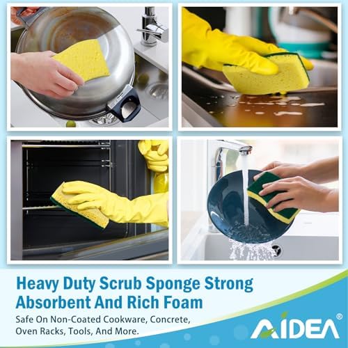AIDEA Sponges Kitchen, Heavy Duty Scrub Sponge-24Count, Sponges for Dishes - Image 6