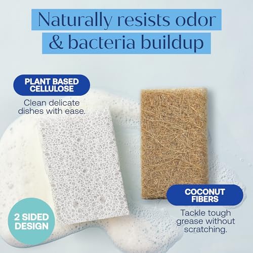Fab Tab Coconut Cellulose Sponges - Non-Scratch Kitchen Cleaning, 12 Pack - Image 3