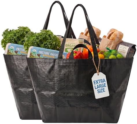 DURASACK Haul-It-All Extra-Large Reusable Shopping Bag, Black, Pack of 2 by DURASACK