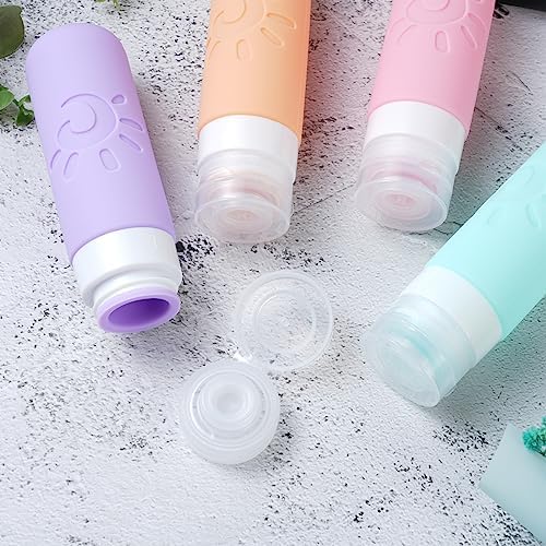 Zafit Travel Bottles for Toiletries, TSA Approved Travel Containers 3oz Leak Proof Travel Tubs Refillable Liquid Travel Accessories for Shampoo Conditioner Lotion Body Wash(Multicolored C) - Image 3