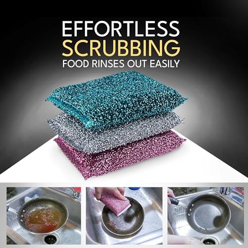 Dish Sponges for Kitchen(30 Pcs) Non-Scratch Scrub Sponges for Dishes, Pots, Pans, Glass, Stainless Steel & Nonstick Cookware–Odor-Resistant, Quick-Dry, Flexible, Durable & Reusable Cleaning Scrubbers - Image 4