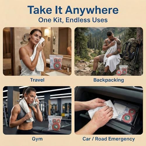 7-Pack Lightweight Disposable Compressed Travel Towel Set, 3 Sizes - Image 6