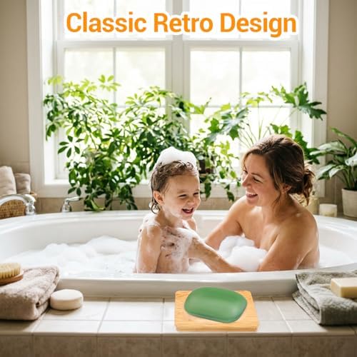 3PCS Bamboo Soap Holder Wooden Soap Dishes for Bathroom, Natural Soaps Dish Self-Draining Bar Soaps Holder Set (Round, Square, Rectangle) for Shower, Sink, Bathtub, and Home Accessories - Image 4